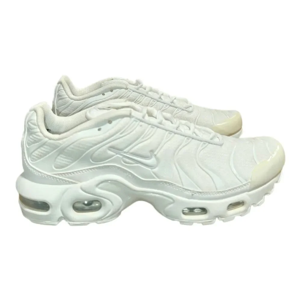 NIKE Air Max Plus 'White/White' Running Shoes Size 7Y/W8.5